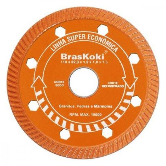 Imagem de Disco Diamantado Braskoki 110Mm Turbo Jet Laranja Seco Agua  200240202