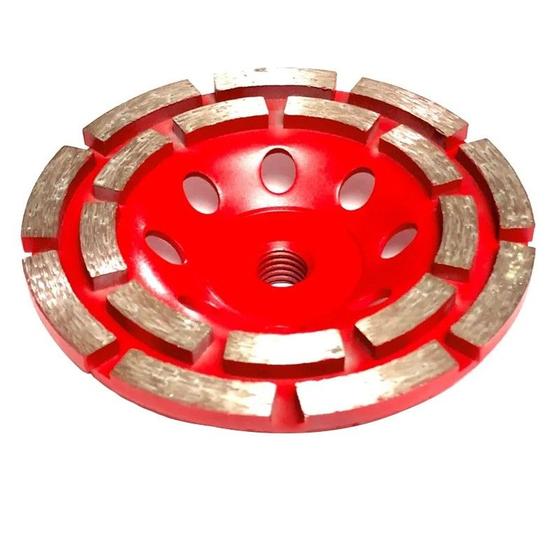 Imagem de Disco Diamantado Desbaste Segmentado 2 Linhas 4.1/2' X Rosca M14 61754 - Cortag