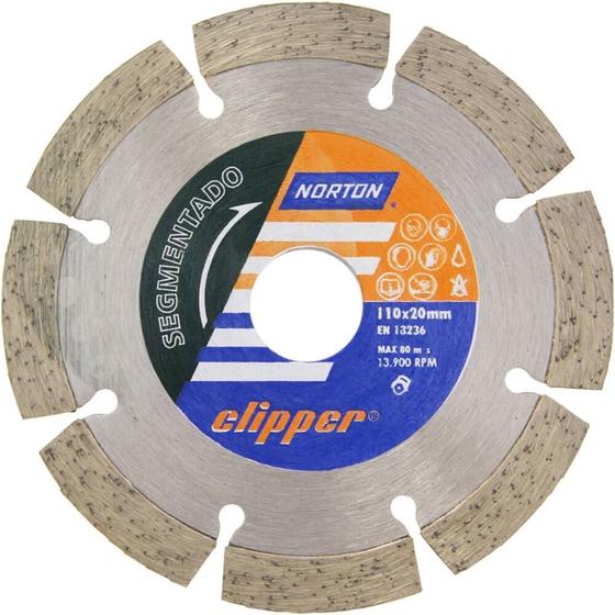 Imagem de Disco Diamantado para Corte Segmentado Clipper 110x10x20mm - 70184624367 - NORTON