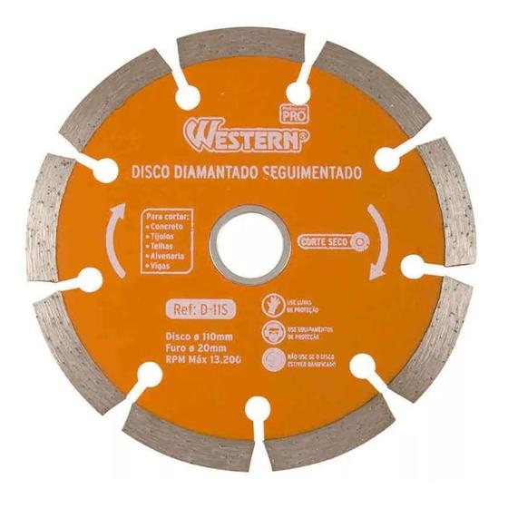 Imagem de Disco Diamantado Segmentado Corte Seco Western