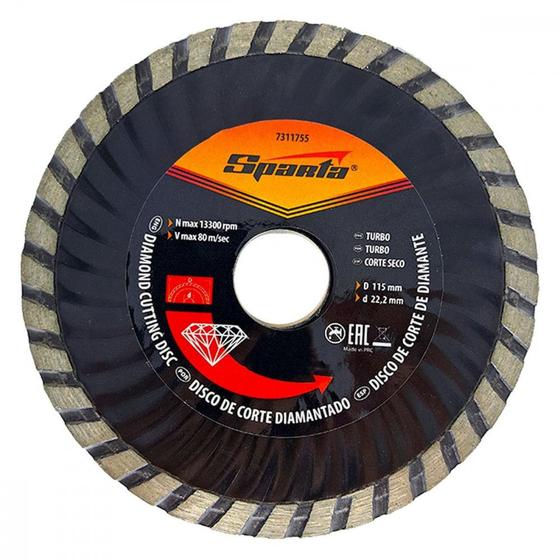 Imagem de Disco Diamantado Sparta Turbo Seco 115Mm X 22,2Mm - 7311755