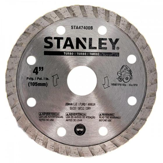 Imagem de Disco Diamantado Stanley Turbo Seco 105Mm X 20Mm - 4'' - Sta47400B
