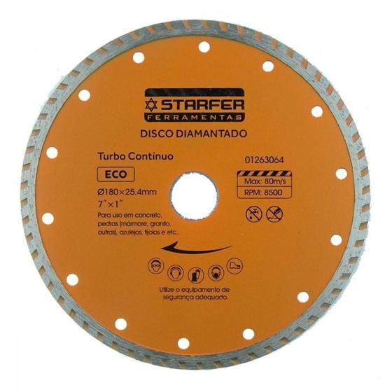 Imagem de Disco Diamantado Starfer Eco Turbo 180Mm Seco/Agua  1263064