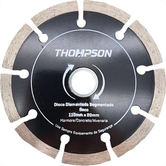 Imagem de Disco Diamantado Thompson Segmentado Seco 110Mm X 20Mm - 691