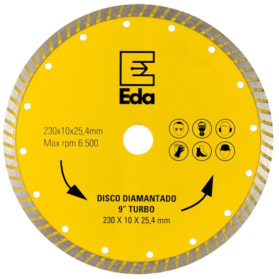 Imagem de Disco Diamantado Turbo 230mm x 25,4 9 Pol Eda Profissional