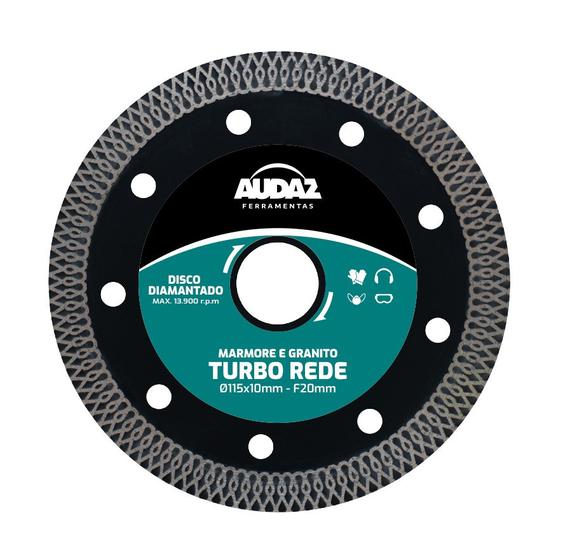 Imagem de Disco Diamantado Turbo Rede Ø115x10mm - Meia Esquadria (45º) para PORCELANATOS