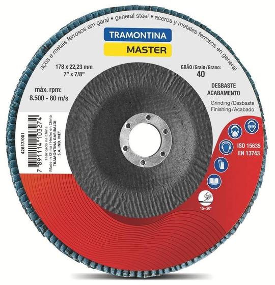 Imagem de Disco flap conico 7  - grao 40 tramontina