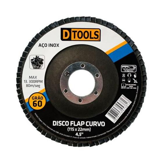 Imagem de Disco Flap Curvo 4,5''  Grão 60 Metal/Inox - Dtools