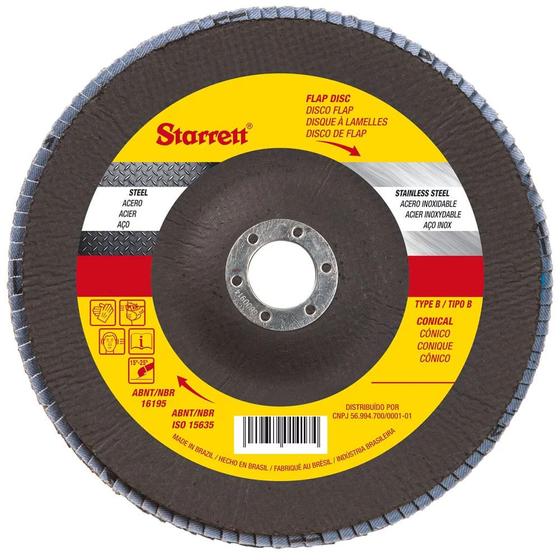 Imagem de Disco Flap Em Fibra De Vidro 115 X 22,23mm GR80 Starrett FDS115-80FC