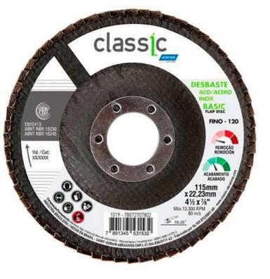 Imagem de Disco flap fibra classic 115x22 R201 - Norton 