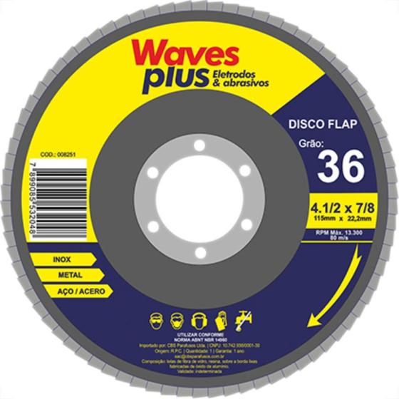 Imagem de Disco Flap Waves 4.1/2 X 36 Zirconia