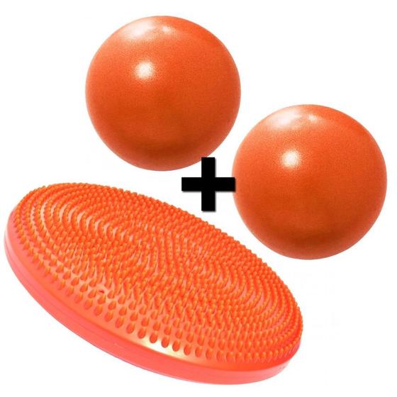 Disco Inflavel Equilibrio + 2 Overball para Pilates 25cm Laranja Liveup Sports Menor preço em Disco Inflavel Equilibrio + 2 Overball para Pilates 25cm Laranja Liveup Sports