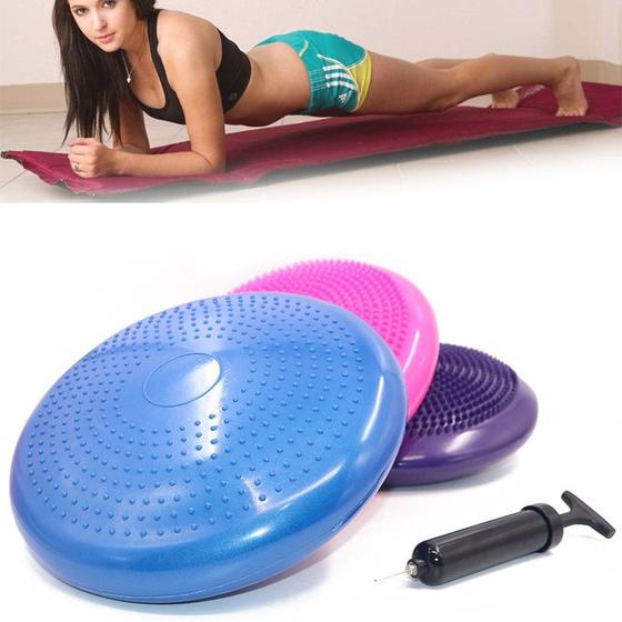 Imagem de Disco Inflável para Exercícios Pilates Equilíbrio com Bomba