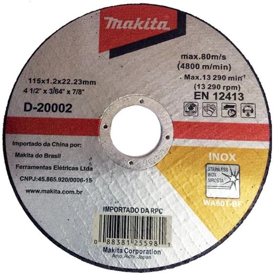 Imagem de Disco Inox Makita 4.1/2 X 3/64 X 7/8