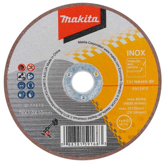 Imagem de Disco para Inox 3 X 1,0 Mm X 3/8" para Cortadora Compacta D-74815 10 Unidades - Makita