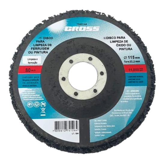 Imagem de Disco Para Limpeza de Ferrugem ou Pintura de 115x22 mm Gross