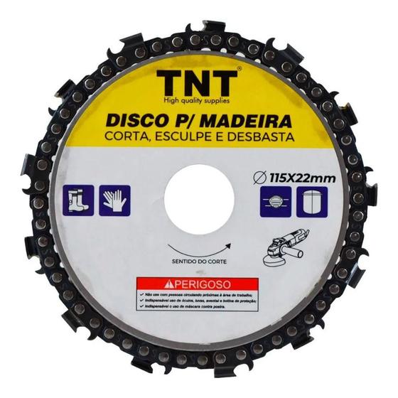 Imagem de Disco Para Madeira Corrente Motosserra Rebolo Dentado 115X22