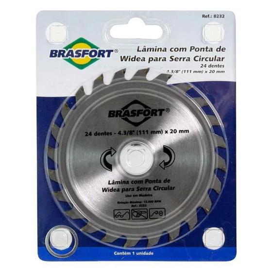 Imagem de Disco para serra circular 111mm 24 dentes com widea brasfort