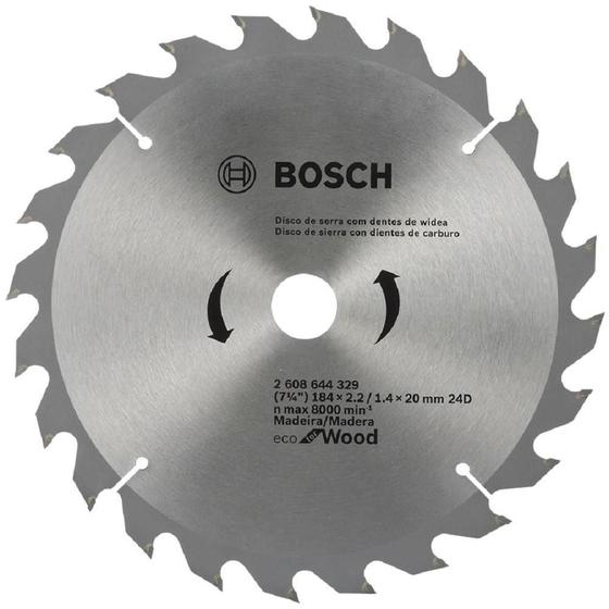 Imagem de Disco Para Serra Circular 184Mm Eco 24 Dentes - Bosch