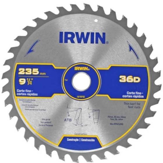 Imagem de Disco para Serra Circular 9.1/4" 36 Dentes 25mm - IW14112 - IRWIN