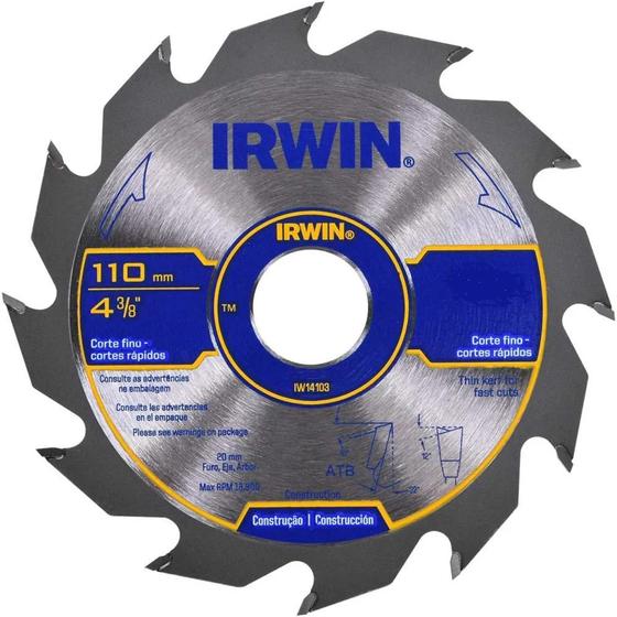 Imagem de Disco para serra circular com videa 110mm 24 dentes irwin