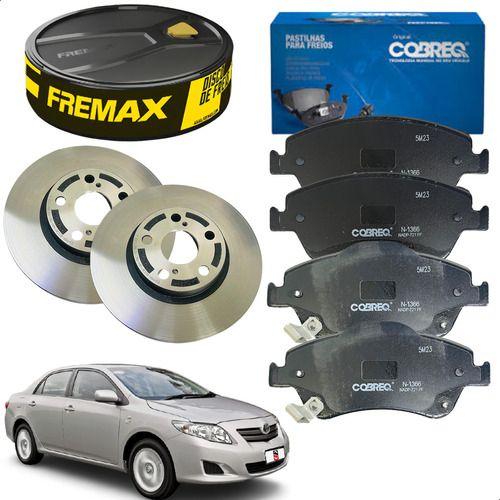 Disco + Pastilha Freio Dianteiro Corolla 2009 2010 2011 2012 2013 2014 Original Fremax + Cobreq Imagem de Disco + Pastilha Freio Dianteiro Corolla 2009 2010 2011 2012 2013 2014 Original Fremax + Cobreq