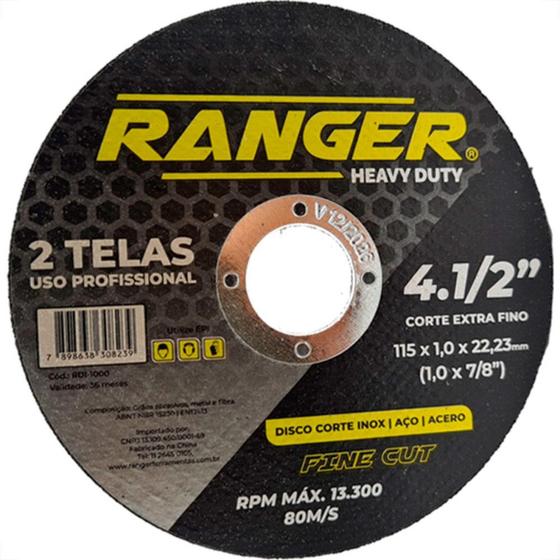 Imagem de Disco Ranger Ct.Inox 4.1/2X1.0X7/8 - Kit C/10 UN