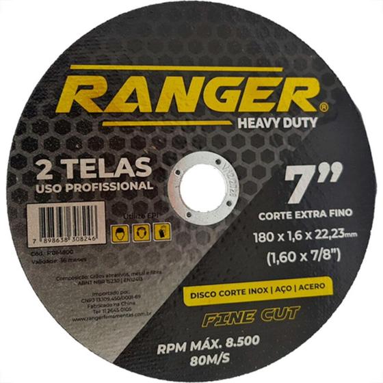 Imagem de Disco Ranger Ct.Inox 7 X 1.6 X 7/8 - Kit C/10 UN