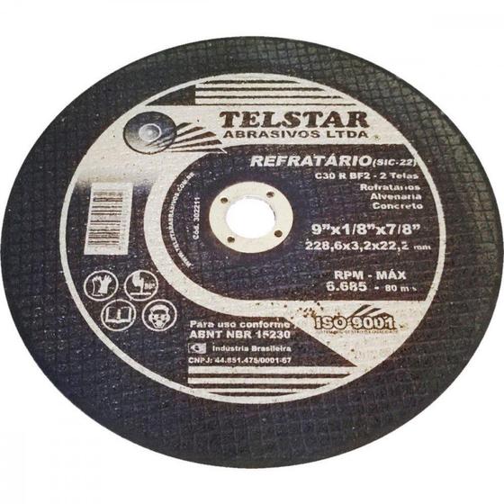 Imagem de Disco Refratario Telstar 9 X 1/8 X 7/8 2 Telas 302211 - Kit C/5