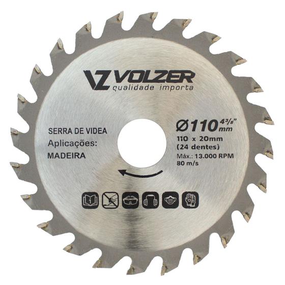 Imagem de Disco serra de vídea volzer 110mm x 20mm  x 24d