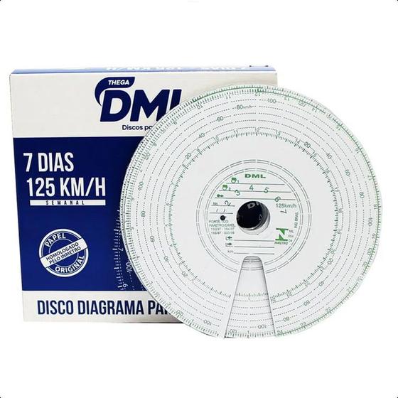 Imagem de Disco tacografo 125 km/h 24 hs dml disco tacógrafo