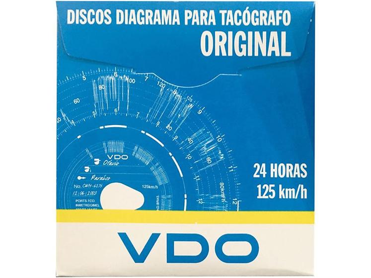 Imagem de Disco Tacografo Diario 125 Km 100 Pecas - VDO