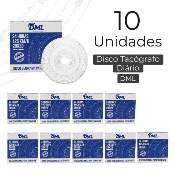 Imagem de Disco Tacografo Diario 125KM x 24 Horas Analogico 10 Caixas