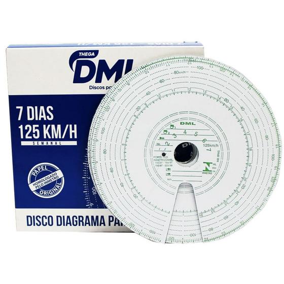 Imagem de Disco Tacografo Semanal 125km 7dias Dml