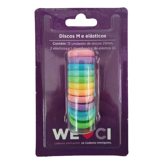 Imagem de Discos Com Elástico Médio Colorido Para Caderno Inteligente