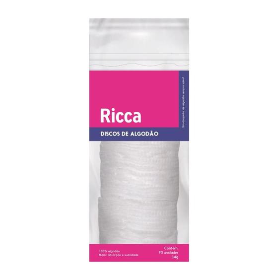 Imagem de Discos de Algodão Belliz Ricca Com 70 Unidades 34g