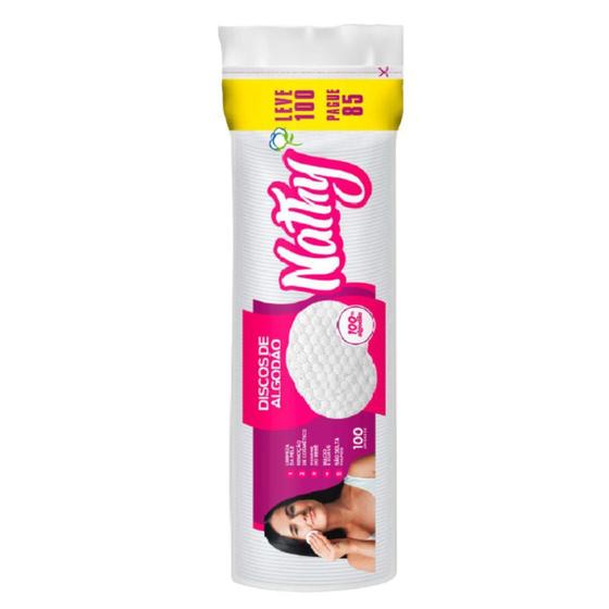 Imagem de Discos De Algodão Dupla Face Limpeza Facial Remove Maquiagem Nathy