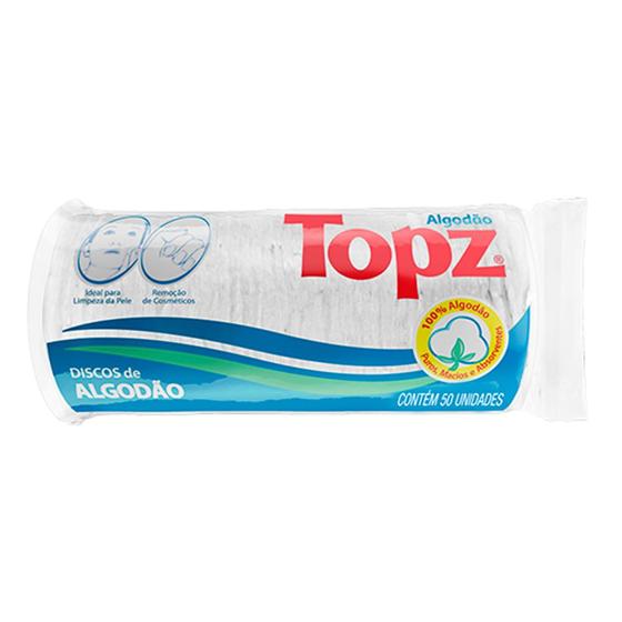 Imagem de Discos de Algodão Topz com 50 Unidades