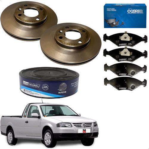 Imagem de Discos Dianteiro MDS E Pastilhas Cobreq VW Saveiro 1.6 8v 1.8 8v 2005 2006 2007 2008 2009 2010 2011 2012 2013...