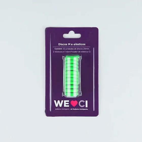 Imagem de Discos + Elástico 31mm Verde Neon G Caderno Inteligente Ci312022 1