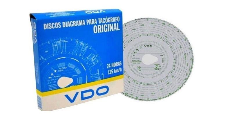 Imagem de Discos para tacógrafo 24 horas 125Km/h VDO Kit com 10 caixas