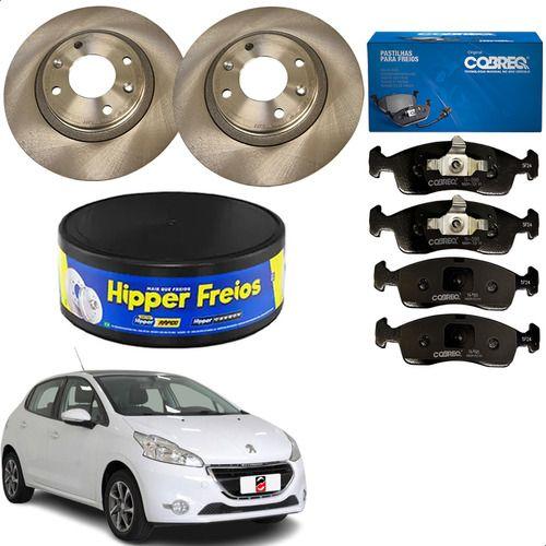 Imagem de Discos + Pastilhas Peugeot 208 2013 2014 2015 2016 2017 2018 2019 2020 Original Hipper Freios + Cobreq