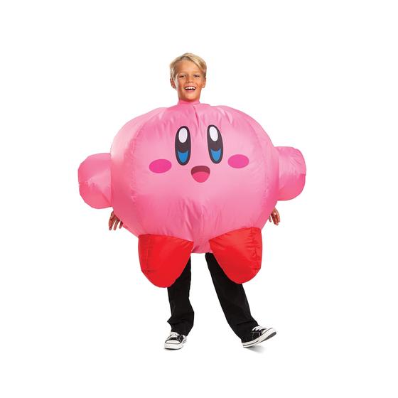 Imagem de Disfarce Kirby inflável para crianças com ventilador tamanho M