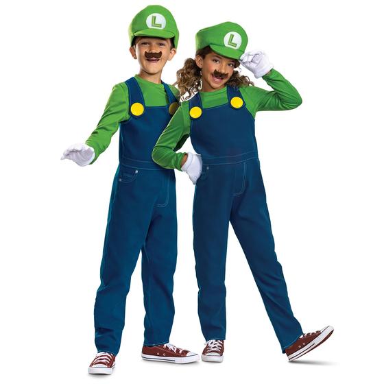 Imagem de Disfarce Luigi para crianças  Disfarce oficial de Super Mario Bros