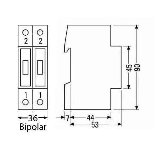 Imagem de Disjuntor Bipolar 10A Steck