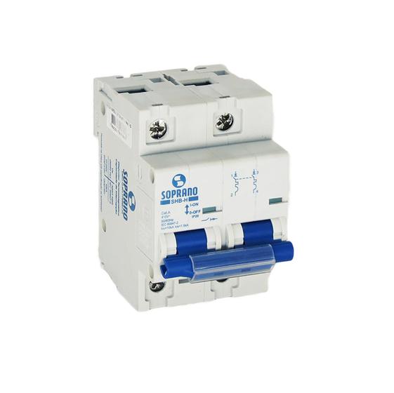 Imagem de Disjuntor Bipolar Curva C Mini Din 100a 10ka Soprano