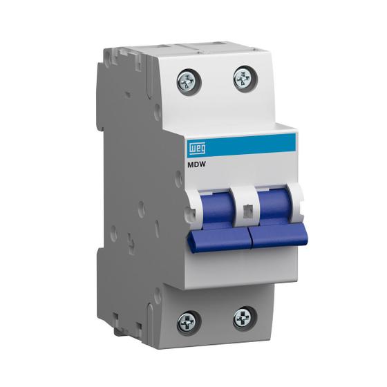 Disjuntor Bipolar WEG Curva C DIN MDW 10A Até 63A Menor preço em Disjuntor Bipolar WEG Curva C DIN MDW 10A Até 63A