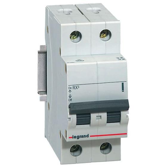 Imagem de Disjuntor DIN 63A Bipolar Bifásico Curva C 3000A Pial Legrand RX3 419312