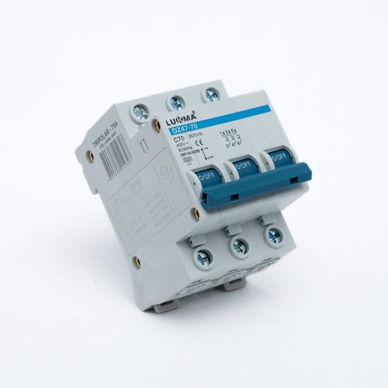 DISJUNTOR DIN 70A TRIPOLAR TRIFÁSICO 3 PÓLOS - 05 UNIDADES - Painel distribuição circuito motores geral comando corrente elétrica Menor preço em DISJUNTOR DIN 70A TRIPOLAR TRIFÁSICO 3 PÓLOS - 05 UNIDADES - Painel distribuição circuito motores geral comando corrente elétrica
