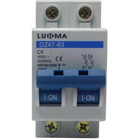 Imagem de Disjuntor din bipolar 6amp lukma 34012